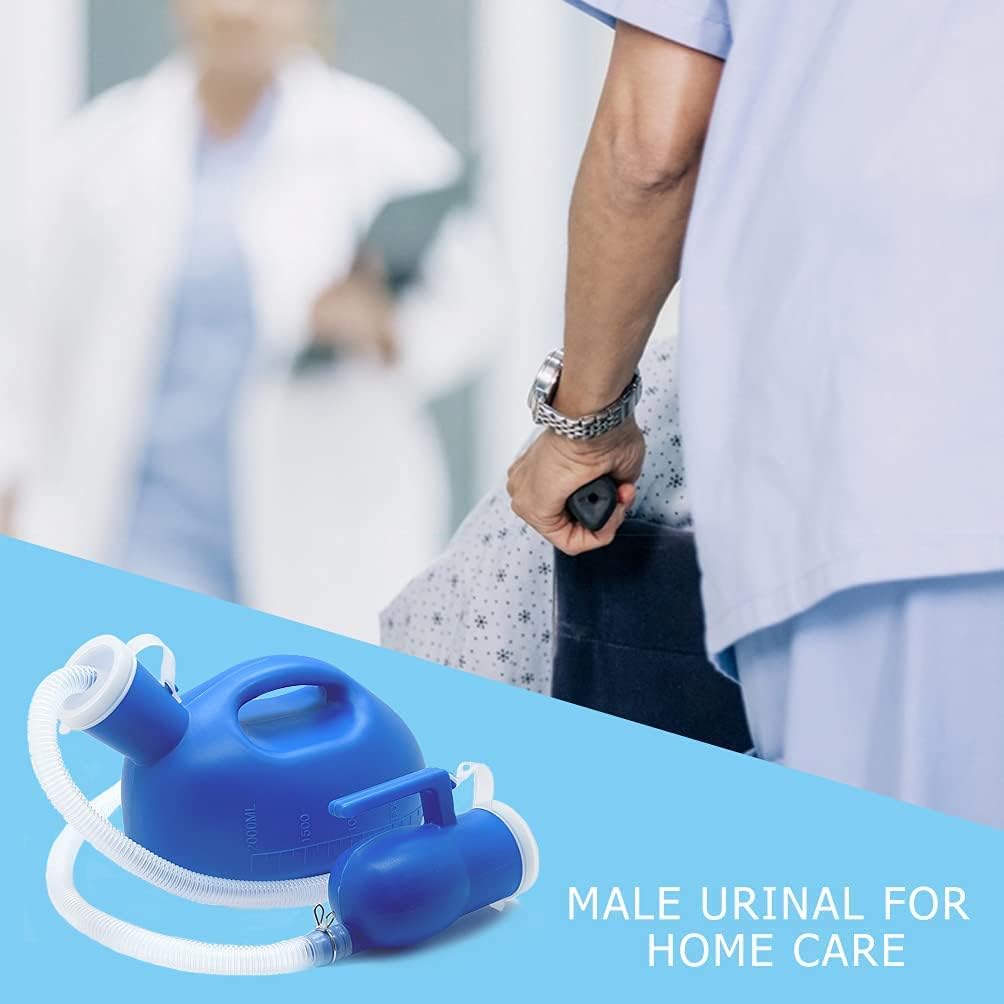 Large Capacity Male Portable Urinal – Leakproof with Long Hose for Bedridden, Elderly, Travel & Emergency Use