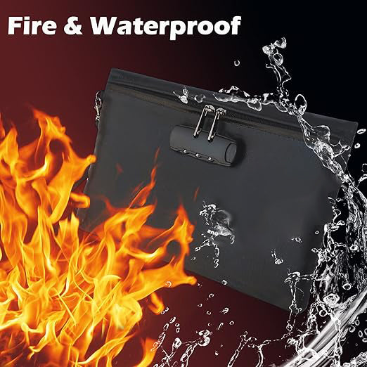 🔐 Fireproof & Water-Resistant Money Bag with Combination Lock – Ultimate Protection for Your Valuables