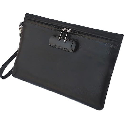 🔐 Fireproof & Water-Resistant Money Bag with Combination Lock – Ultimate Protection for Your Valuables