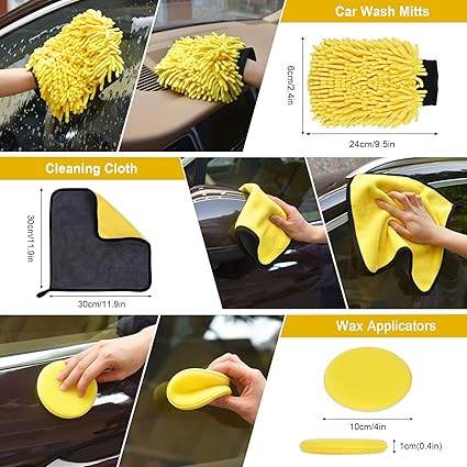 26-Piece Car Cleaning Kit – Professional Auto Detailing | Complete Interior & Exterior Cleaning with Carry Bag