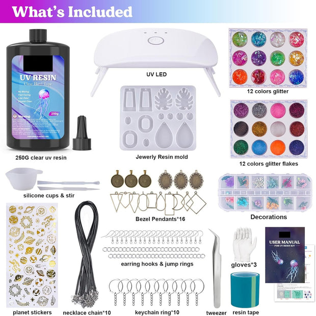 ✨ Complete UV Resin Jewelry Kit – Create Stunning DIY Crafts with Ease