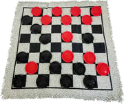 3-in-1 Classic Board Game Set - Reversible Chess Mat for Indoor/Outdoor Family Fun