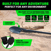 🛠️ Ultimate Survival Shovel – All-in-One Outdoor Multi-Tool